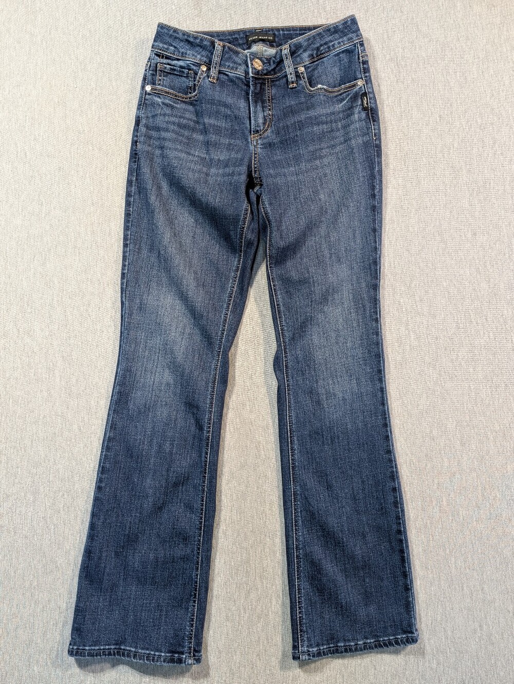 Silver Jeans Elyse Slim Boot Women's 26 X 31 Blue Whiskering